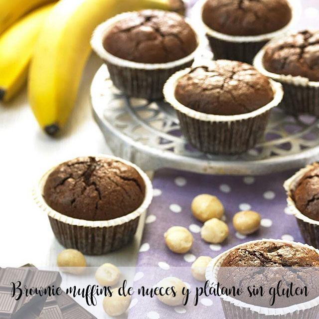 Brownie muffins aux noix et bananes sans gluten aux thermomix