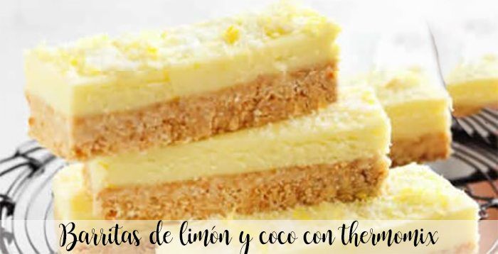 Barres au citron et à la noix de coco avec thermomix