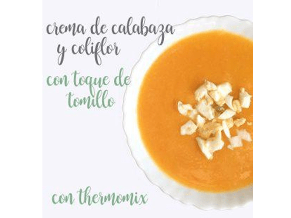 Crème de potiron et chou-fleur de thym avec Thermomix