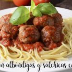 Spaghetti aux boulettes de viande et saucisses au thermomix
