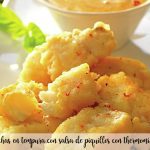 Cocochas en tempura avec sauce au piquillo au Thermomix