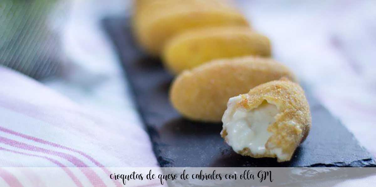 Croquettes de fromage de Cabrales avec pot OGM