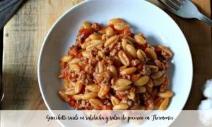 Gnocchetti sardi à la saucisse et sauce pecorino au Thermomix