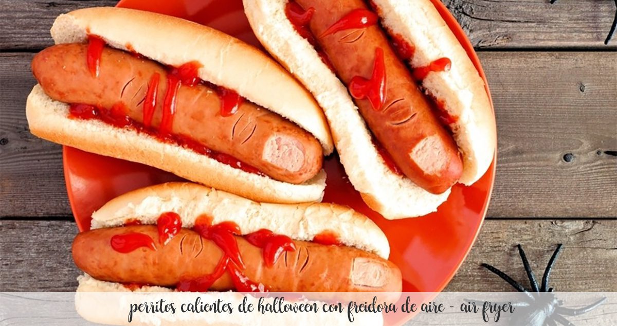 hot-dogs d'halloween avec friteuse à air - friteuse à air
