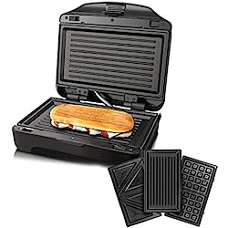 Taurus Miami Premium Sandwich Maker Interchangeable, 900 W, 0 Décibels, Plastique, Noir