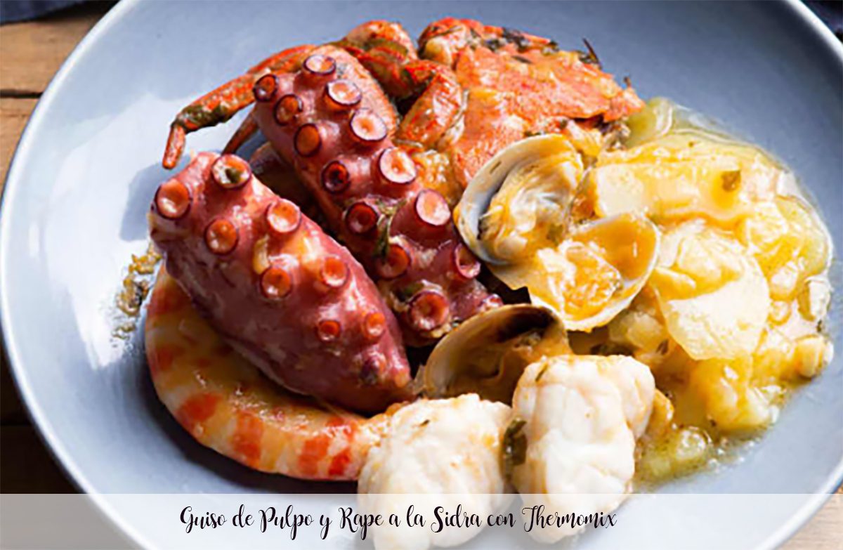 Guiso de Pulpo y Rape a la Sidra con Thermomix