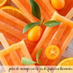 sucettes glacées à l'orange avec morceaux de fruits au thermomix