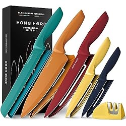 Home Hero Cuchillos de Cocina Inox - Cuchillos Cocina Profesional (5 piezas con Vaina - Multicolor)