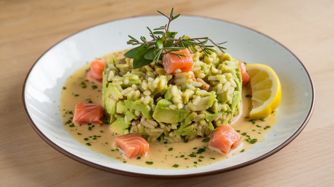 Salade de saumon, avocat et riz avec sauce au Thermomix