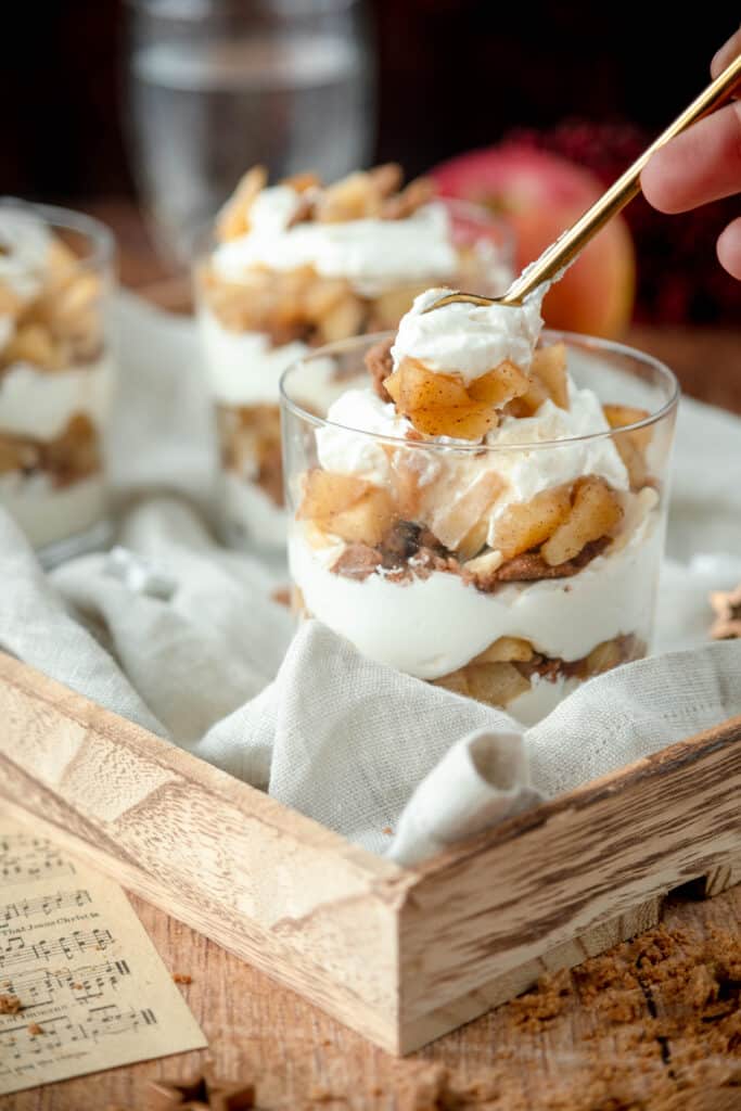 Dessert pomme au four et mascarpone dans un verre au Thermomix