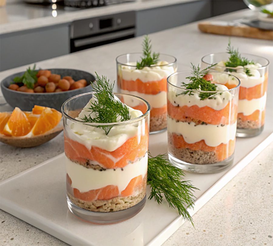 Verrine de saumon et fromage blanc au thermomix